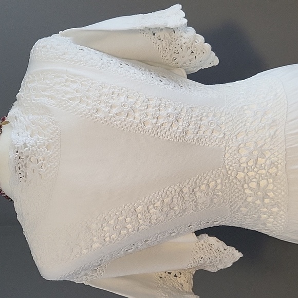 Nanette Lepore White Lace Up Crochet Dress Swimsuit Cover Up - See Sizing Below - Picture 7 of 8